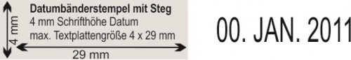 Muster Datumbänderstempel mit Steg